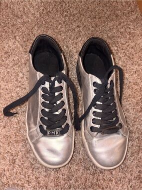 PMK Metallic Silver Women’s Low-Top Sneakers